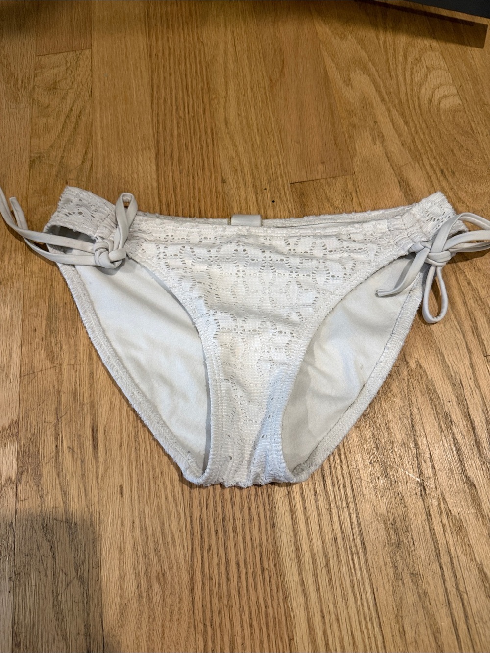 True Craft White Crochet Side-Tie Bikini Bottom